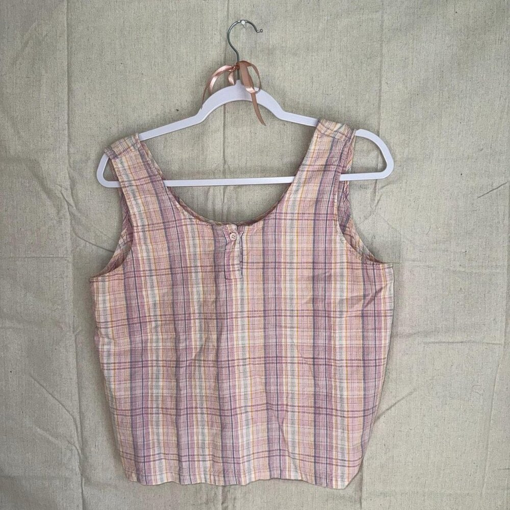 Vintage 90 S Pink Plaid Tank